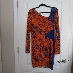 stretchy cutout animal print dress